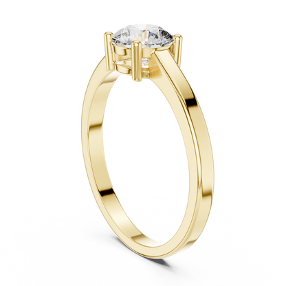 Four-Prong Round Diamond Solitaire Engagement Ring