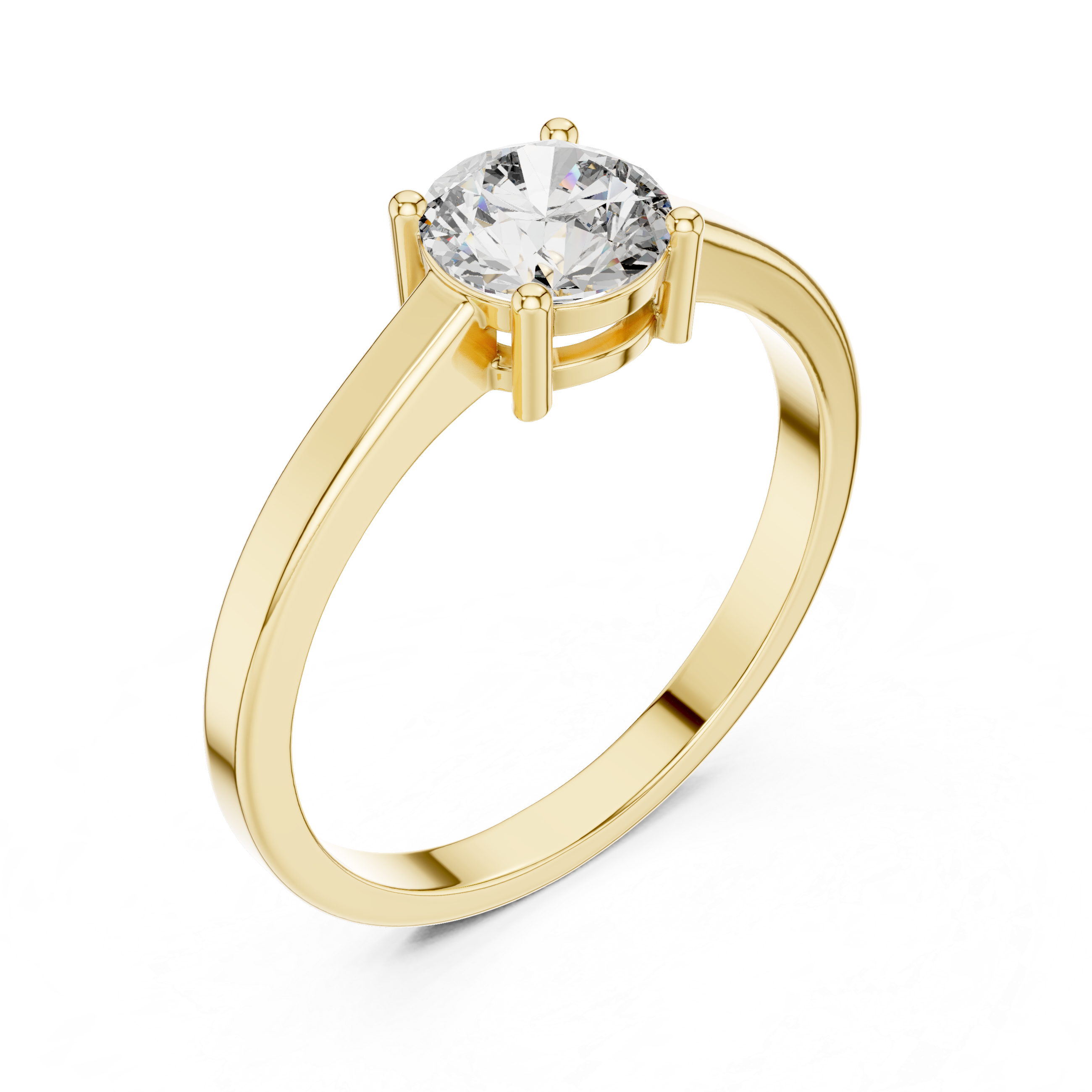 Four-Prong Round Diamond Solitaire Engagement Ring