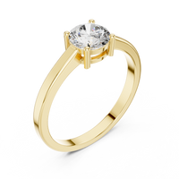 Four-Prong Round Diamond Solitaire Engagement Ring