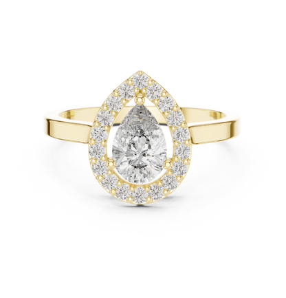 Classic Pear Cut Halo Engagement Ring