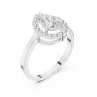 Classic Pear Cut Halo Engagement Ring