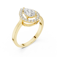 Classic Pear Cut Halo Engagement Ring