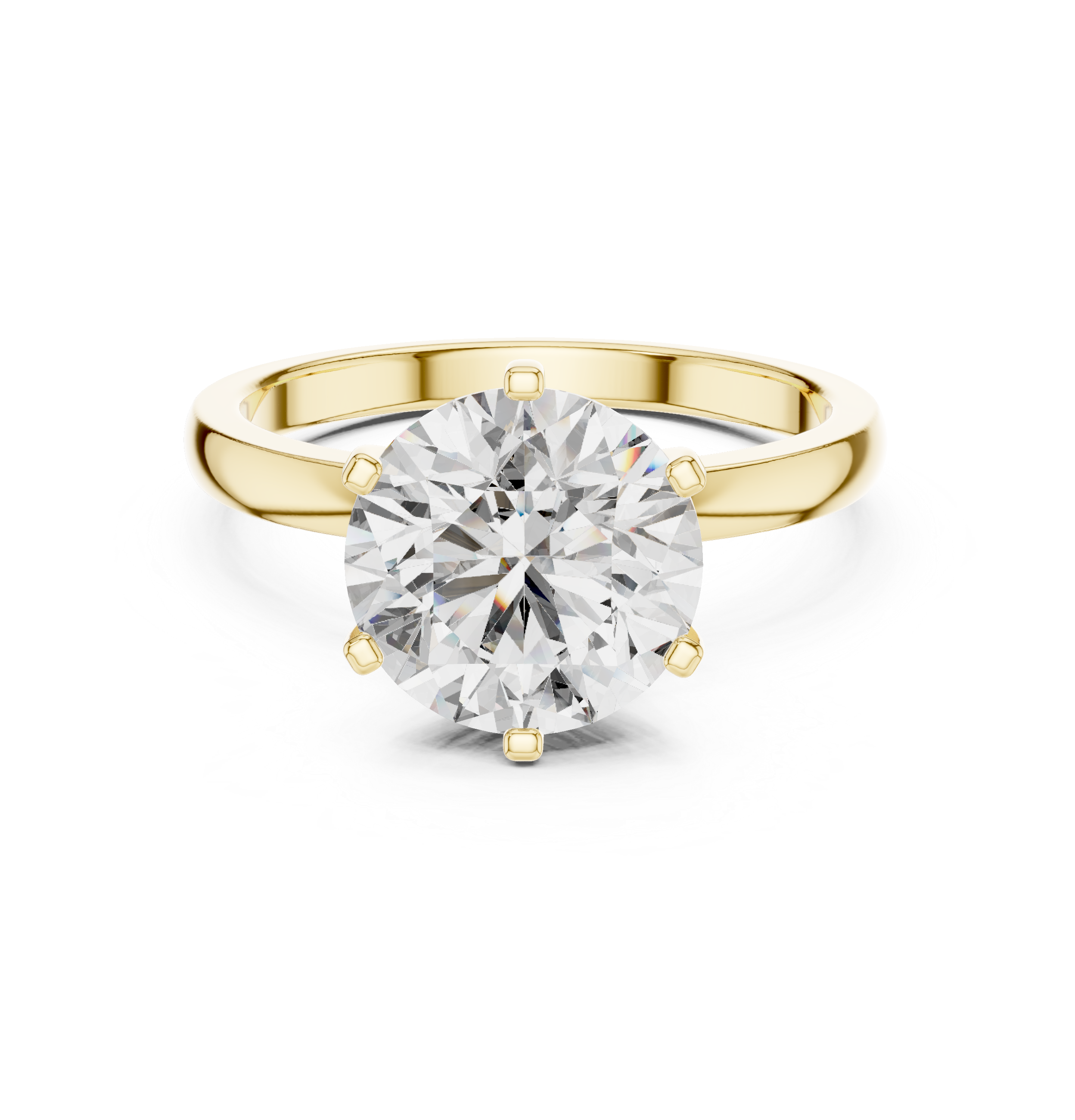 Tulip Crown Round Diamond Solitaire Ring