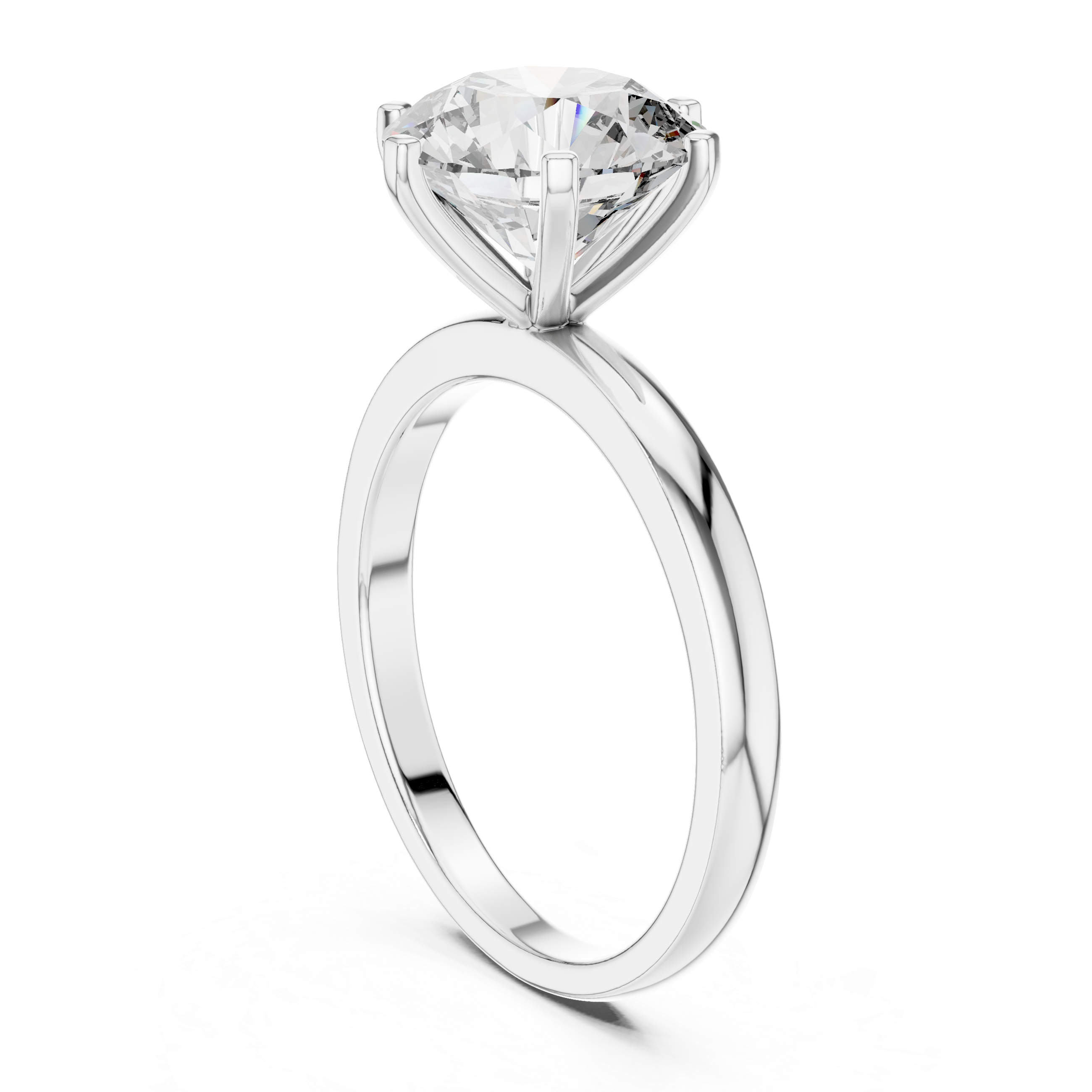 Tulip Crown Round Diamond Solitaire Ring