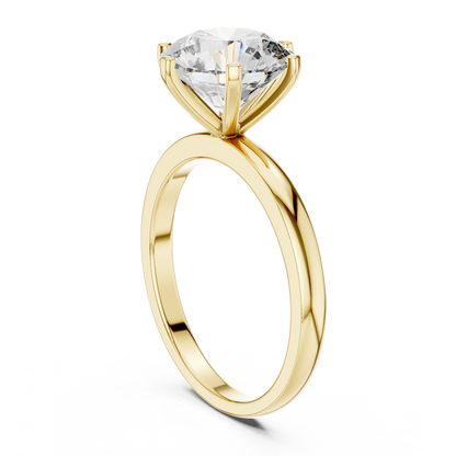 Tulip Crown Round Diamond Solitaire Ring