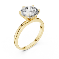 Tulip Crown Round Diamond Solitaire Ring