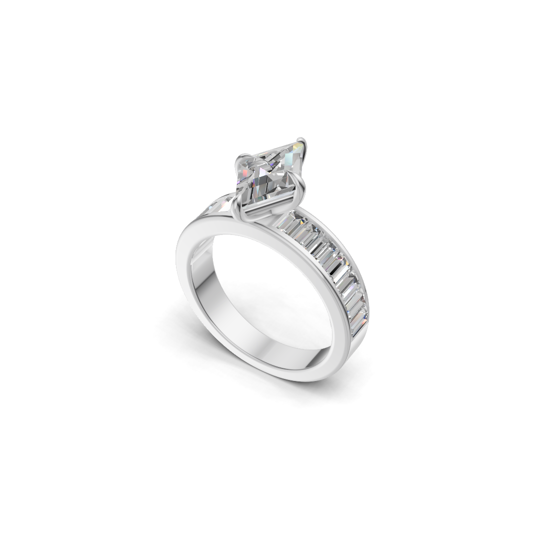 Lozenge Cut Diamond Engagement Ring