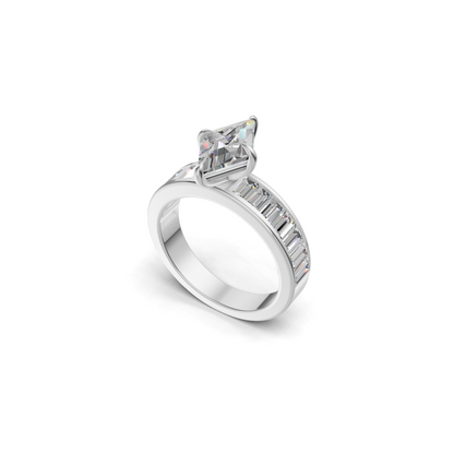 Lozenge Cut Diamond Engagement Ring