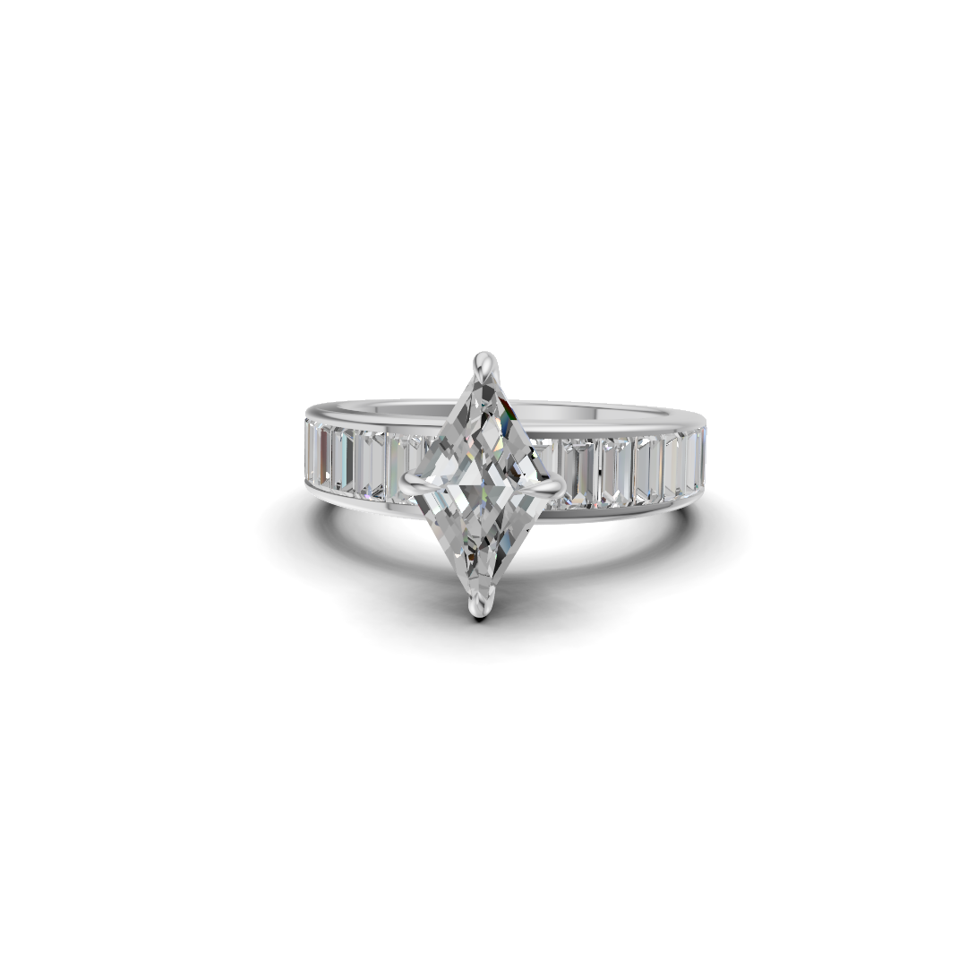 Lozenge Cut Diamond Engagement Ring