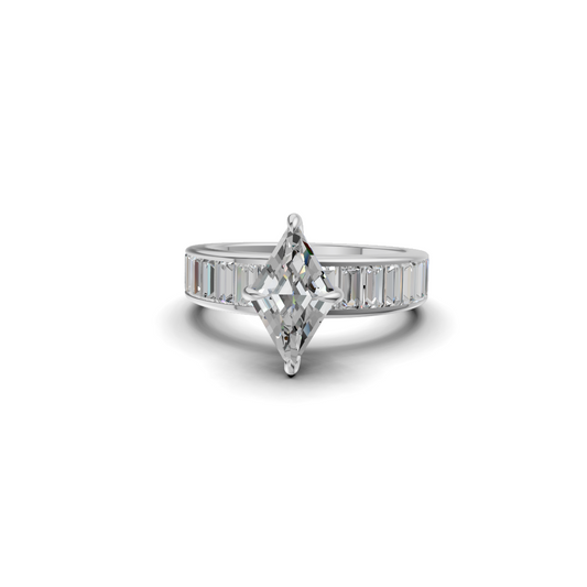 Lozenge Cut Diamond Engagement Ring