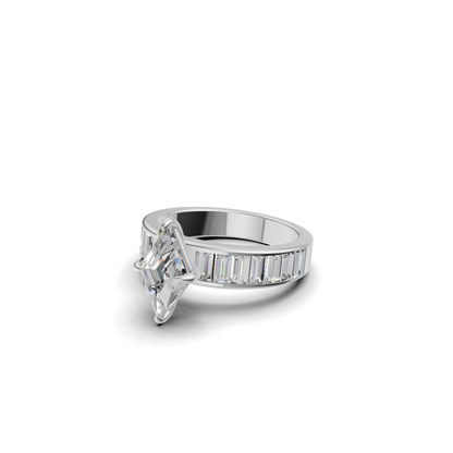 Lozenge Cut Diamond Engagement Ring