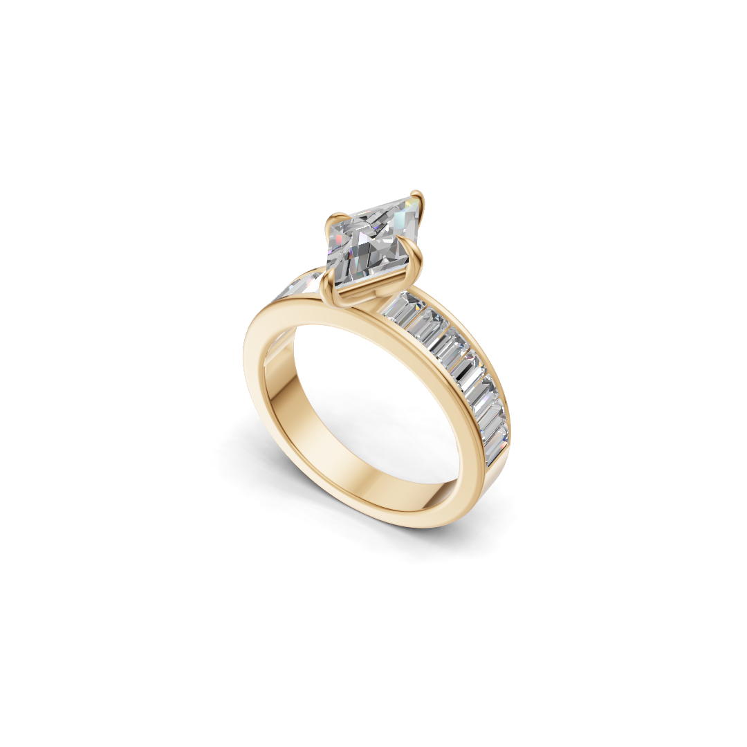 Lozenge Cut Diamond Engagement Ring