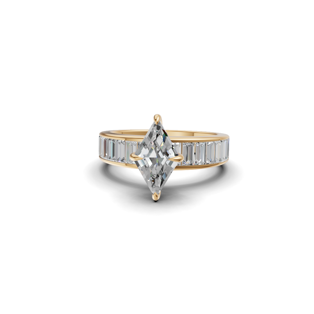 Lozenge Cut Diamond Engagement Ring