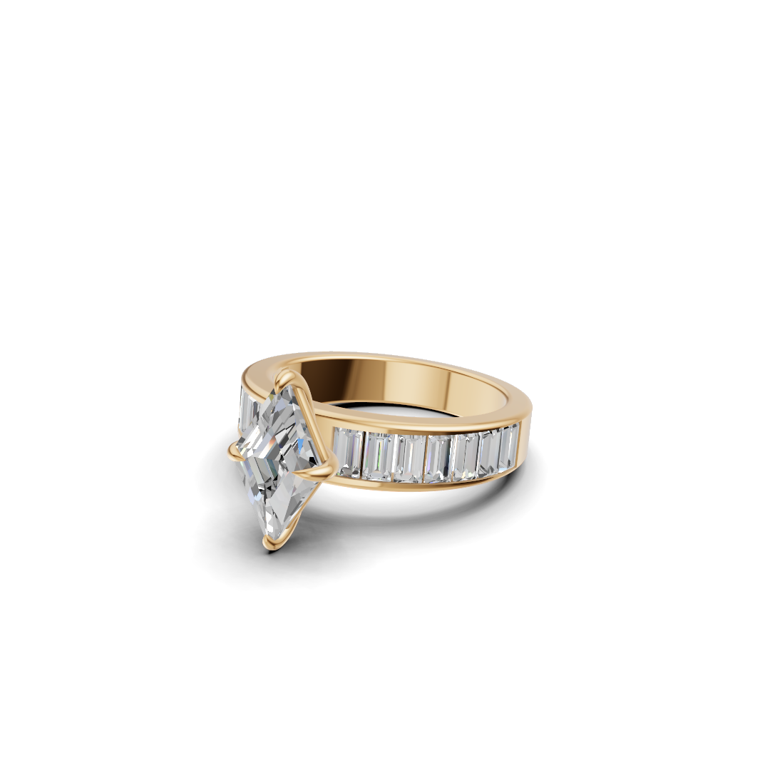 Lozenge Cut Diamond Engagement Ring