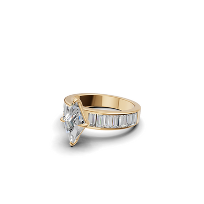 Lozenge Cut Diamond Engagement Ring