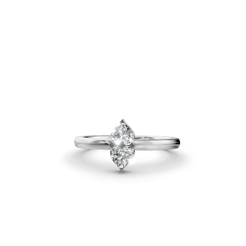 Anello con Diamanti Cuore Toi et Moi