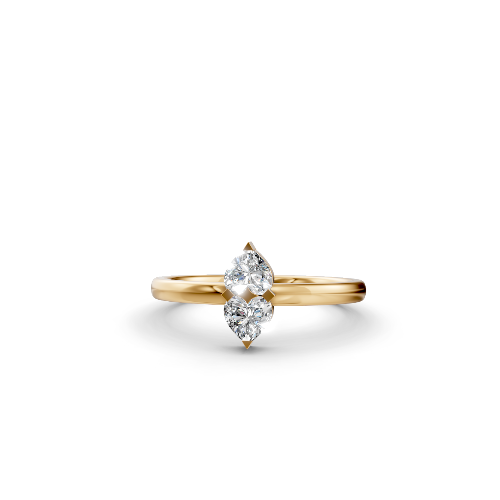 Anello con Diamanti Cuore Toi et Moi