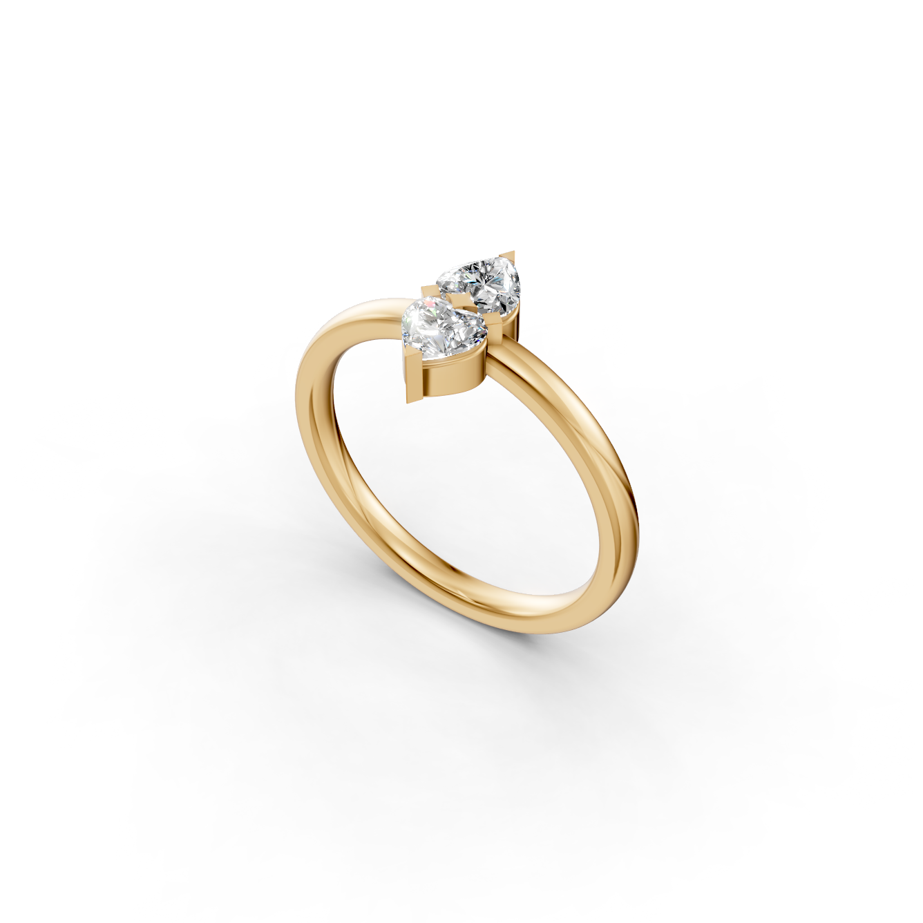 Anello con Diamanti Cuore Toi et Moi