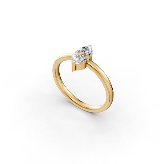 Bague diamant Toi et Moi Cœur