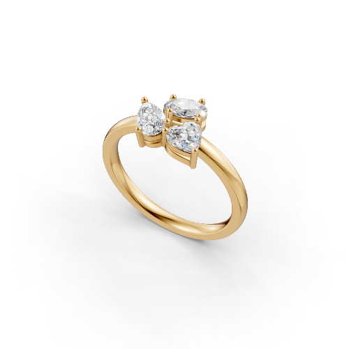 Anello con grappolo di tre diamanti