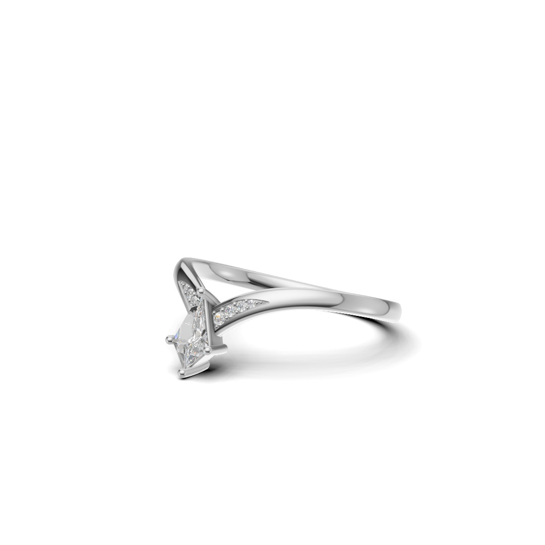 Kite Cut Diamond Solitaire Ring