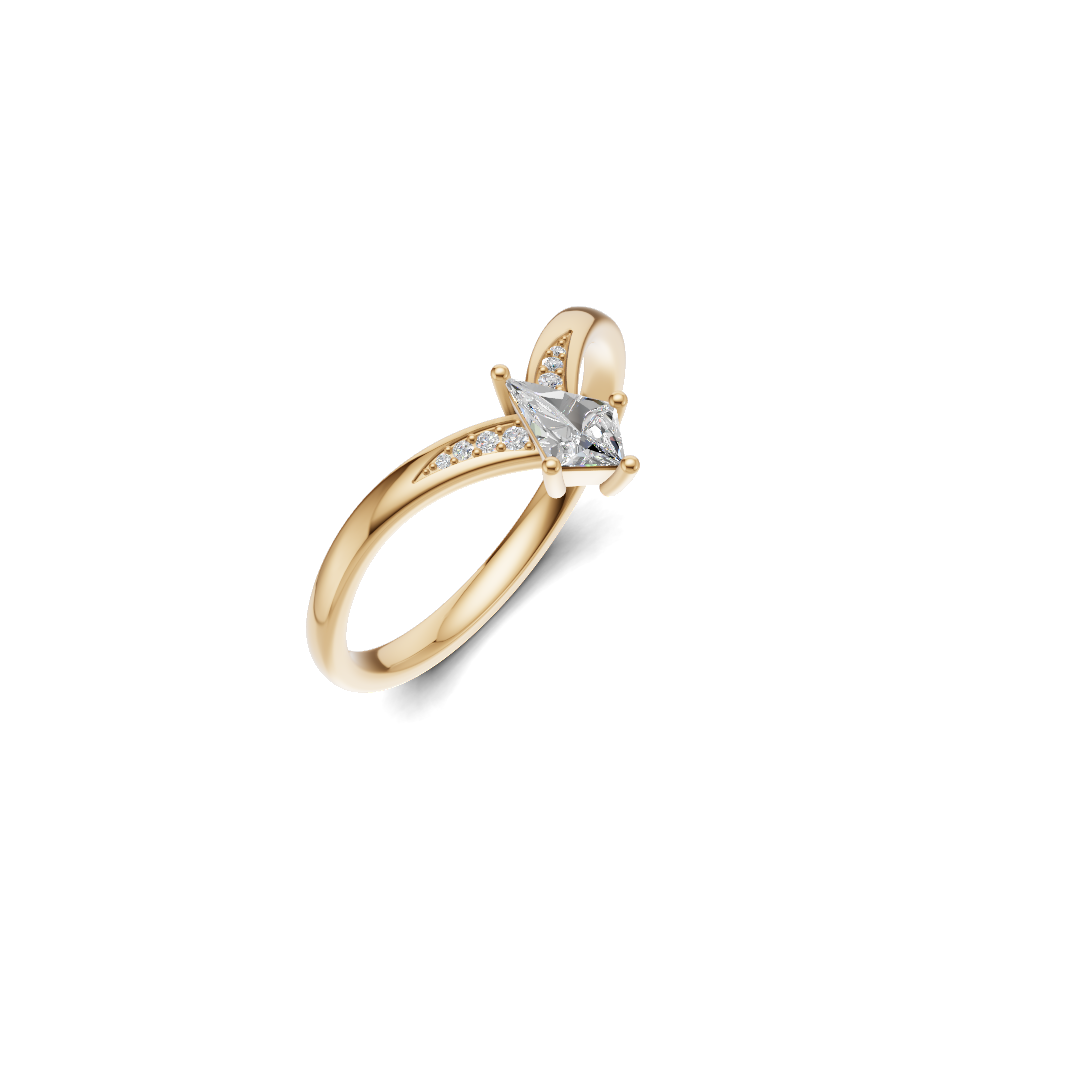 Kite Cut Diamond Solitaire Ring
