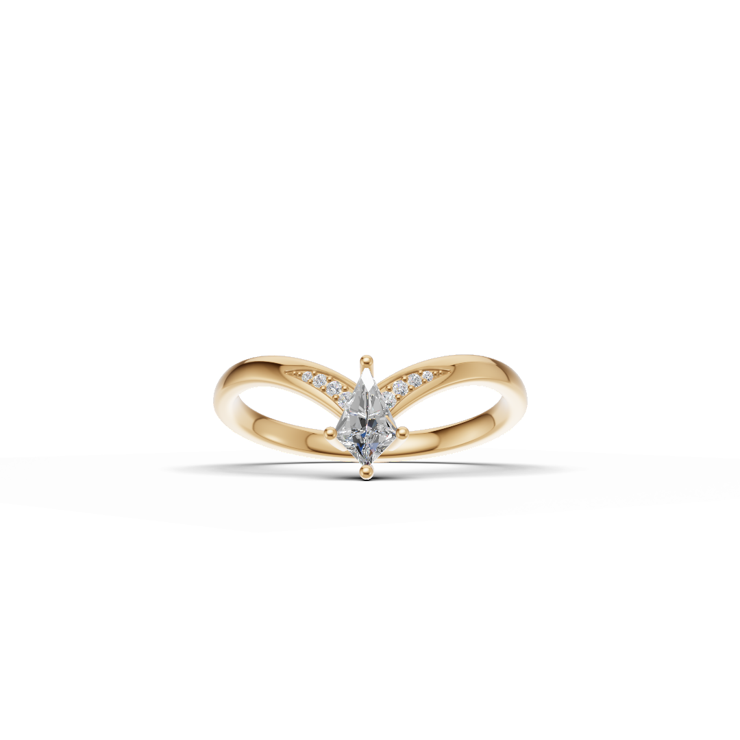 Kite Cut Diamond Solitaire Ring