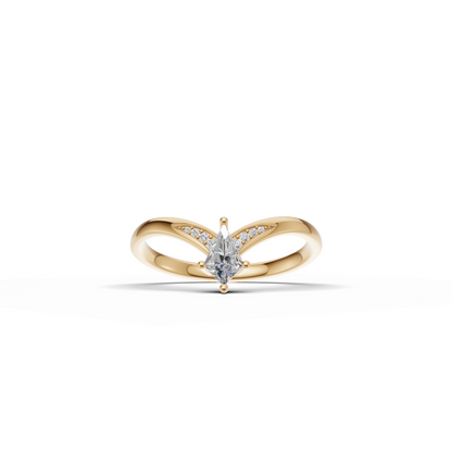 Kite Cut Diamond Solitaire Ring