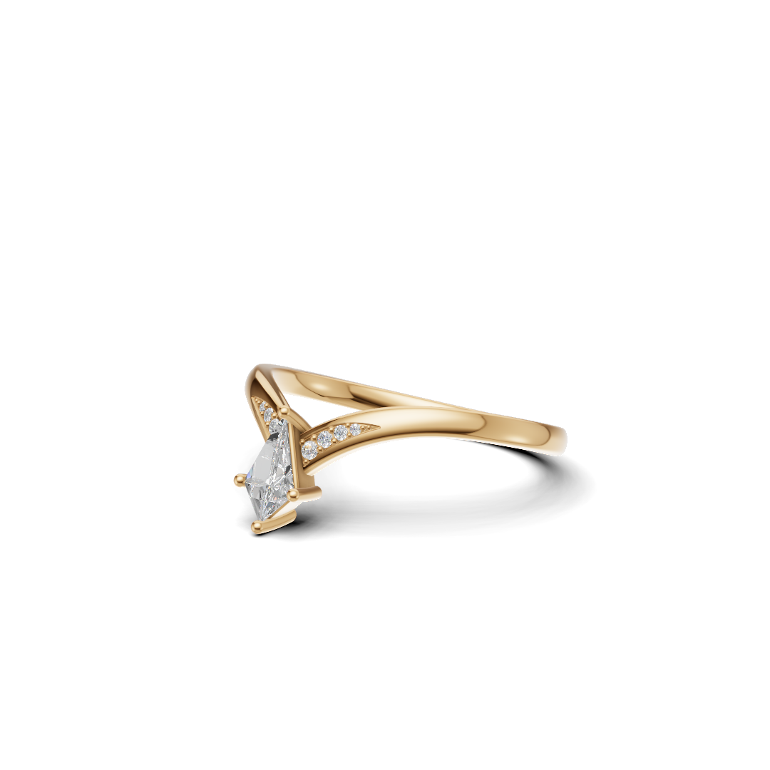 Kite Cut Diamond Solitaire Ring