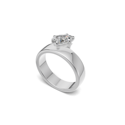 Pear Cut Diamond Sculptural Wide Band Ring