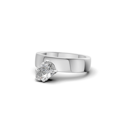 Pear Cut Diamond Sculptural Wide Band Ring