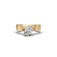 Pear Cut Diamond Sculptural Wide Band Ring