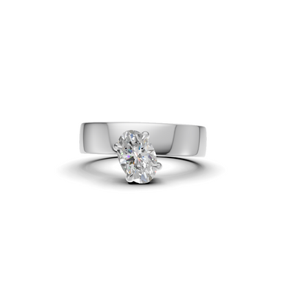Oval Cut Diamond Inverted Solitaire Ring
