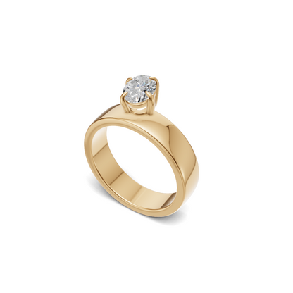 Oval Cut Diamond Inverted Solitaire Ring