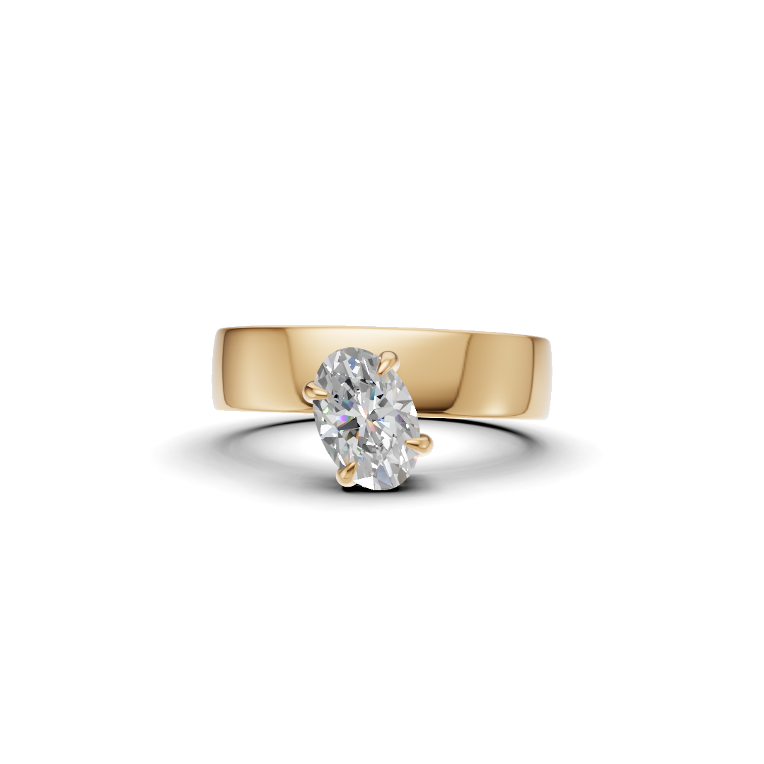Oval Cut Diamond Inverted Solitaire Ring
