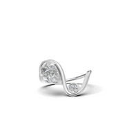 Pear & Round Cut Diamond Bezel Bypass Ring