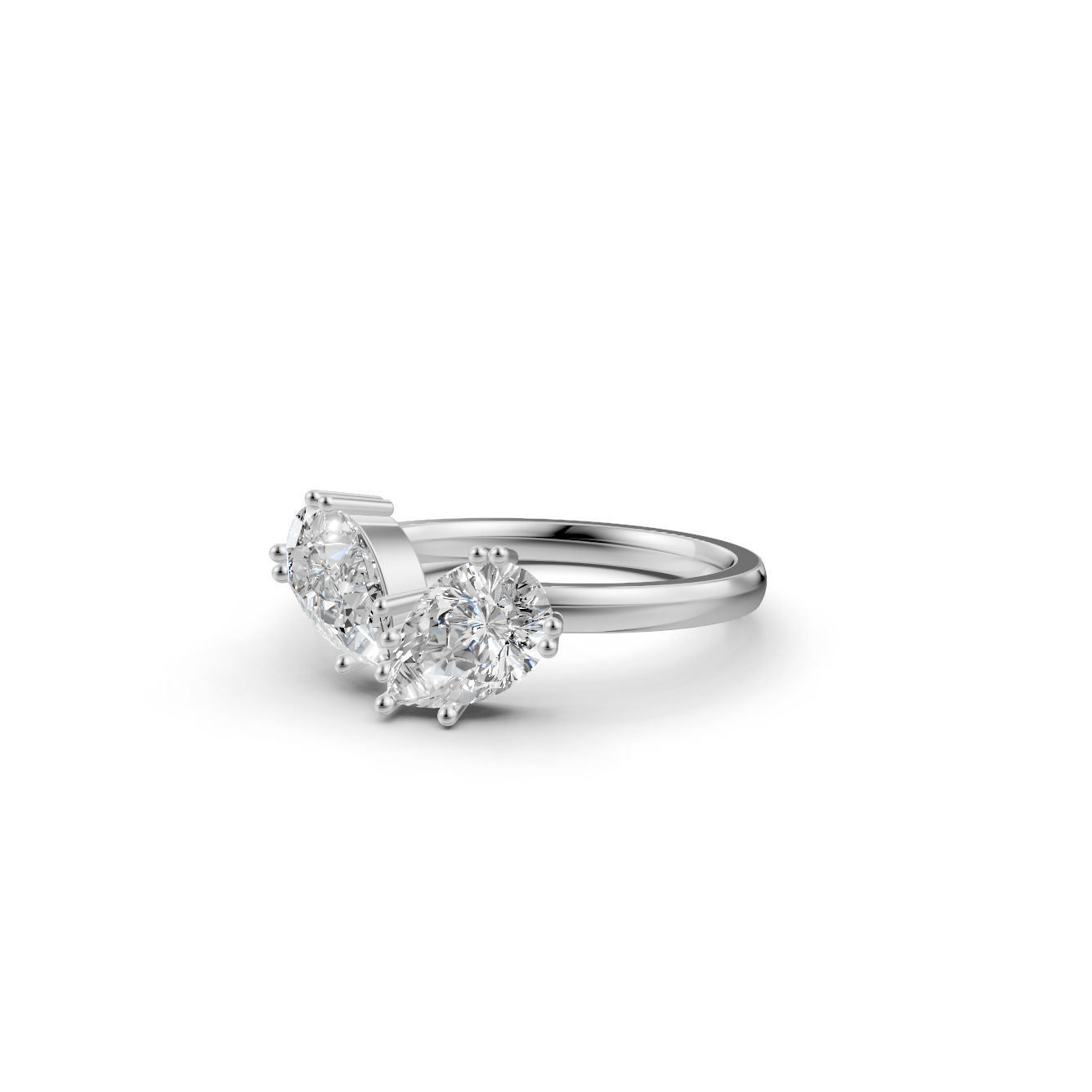Twin Pear Cut Diamond Asymmetrical Statement Ring