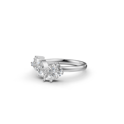 Twin Pear Cut Diamond Asymmetrical Statement Ring