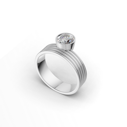 Round Brilliant Cut Diamond Bezel Solitaire Ring