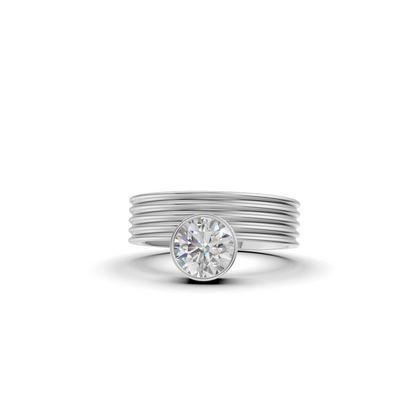 Round Brilliant Cut Diamond Bezel Solitaire Ring