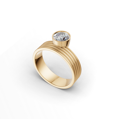 Round Brilliant Cut Diamond Bezel Solitaire Ring