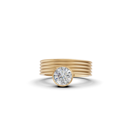 Round Brilliant Cut Diamond Bezel Solitaire Ring