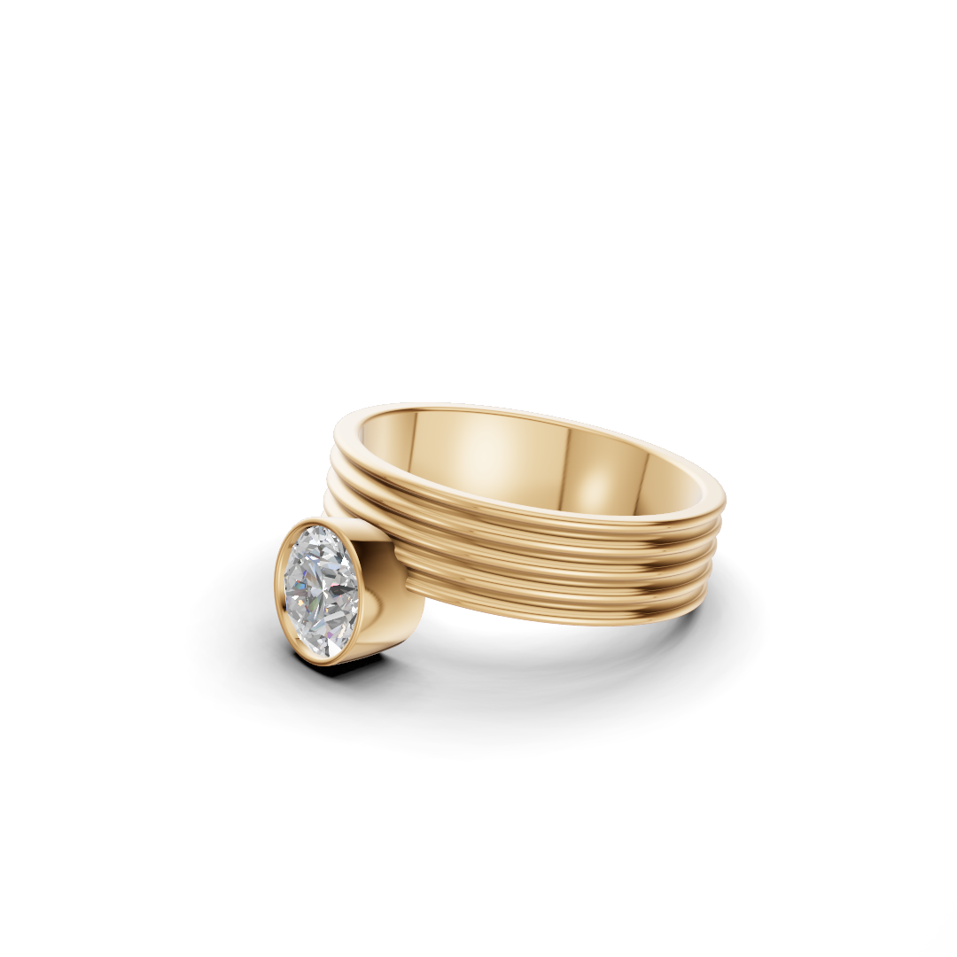 Round Brilliant Cut Diamond Bezel Solitaire Ring