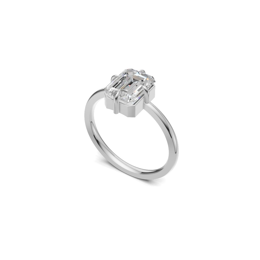 The Horizon Classic Emerald Cut Diamond Solitaire Ring