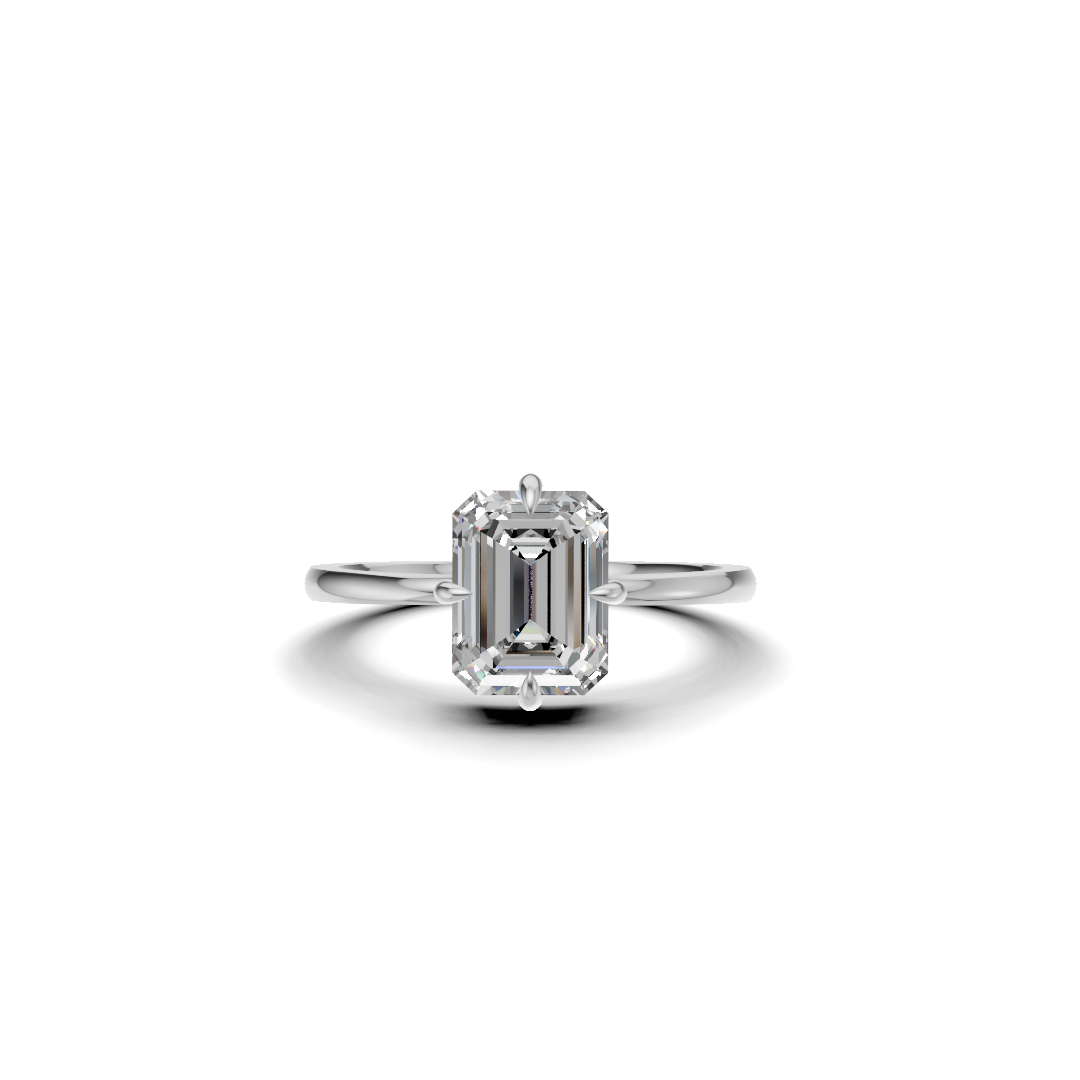 The Horizon Classic Emerald Cut Diamond Solitaire Ring