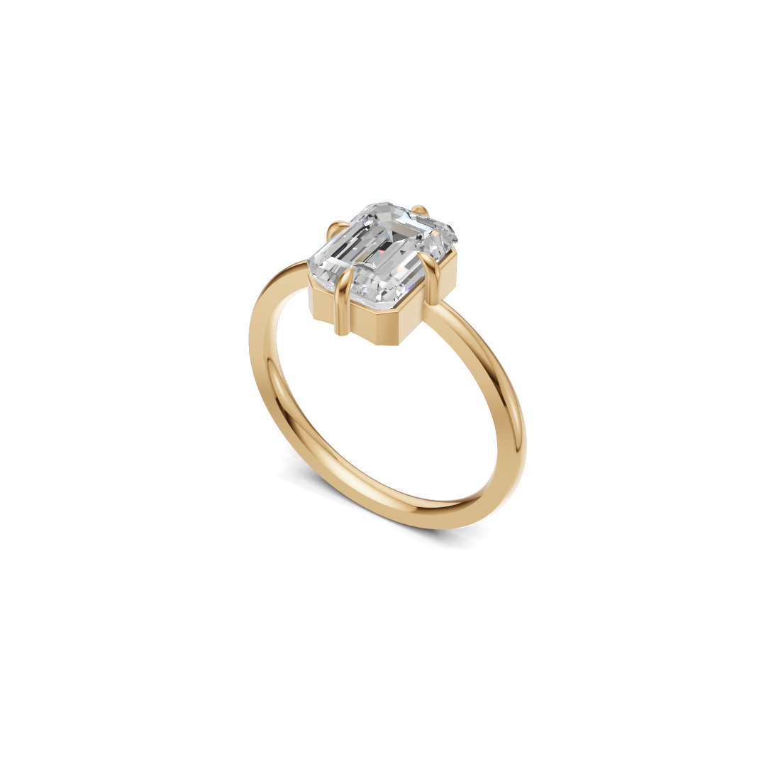 The Horizon Classic Emerald Cut Diamond Solitaire Ring