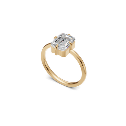 The Horizon Classic Emerald Cut Diamond Solitaire Ring