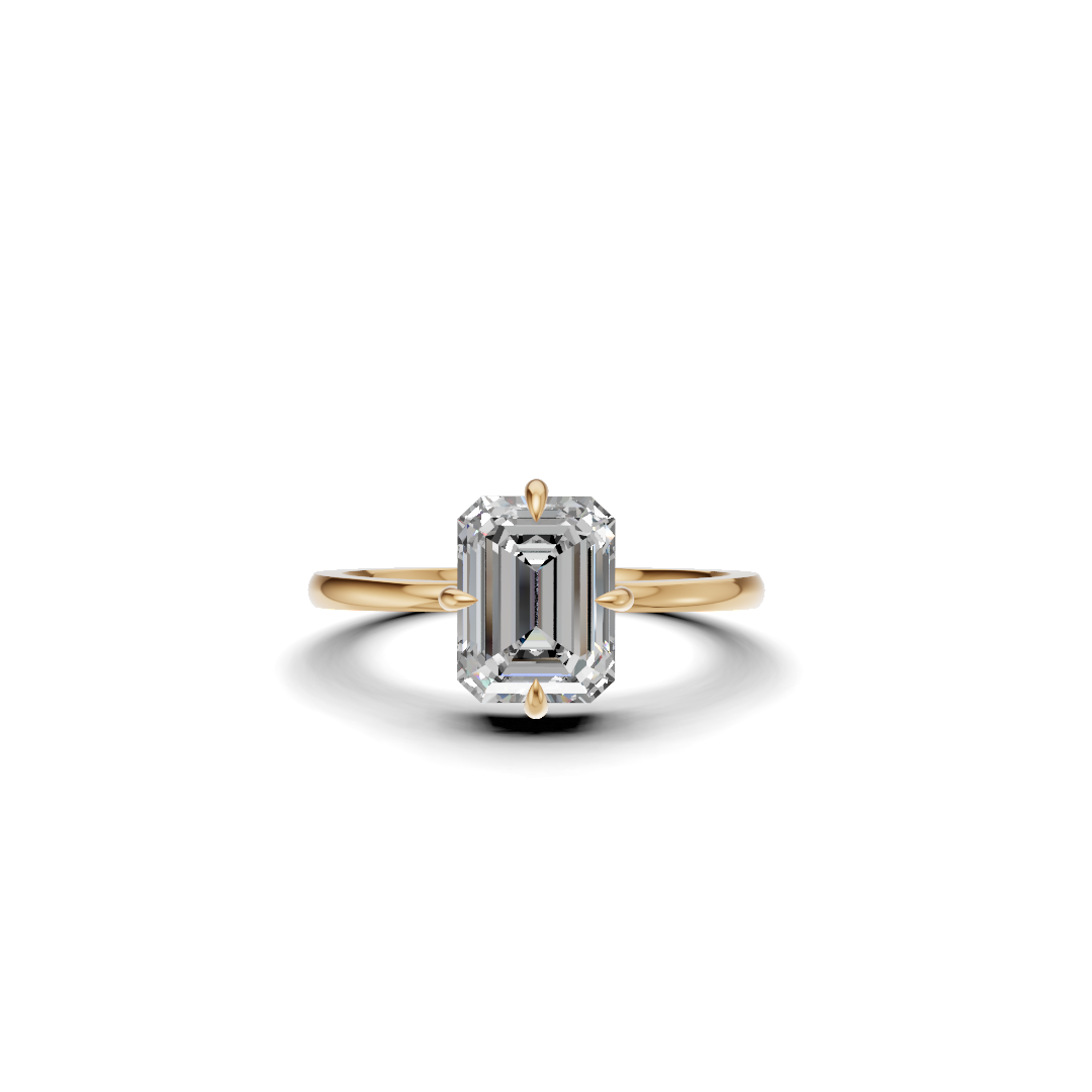The Horizon Classic Emerald Cut Diamond Solitaire Ring