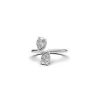 Twin Pear Cut Diamond Toi et Moi Solitaire Ring