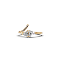 Dual Trillion Cut Diamond Asymmetrical Bypass Ring